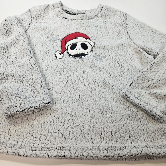 Disney The Nightmare Before Christmas Jack Skellington Sherpa Sweater Gray 2x - Picture 6 of 8